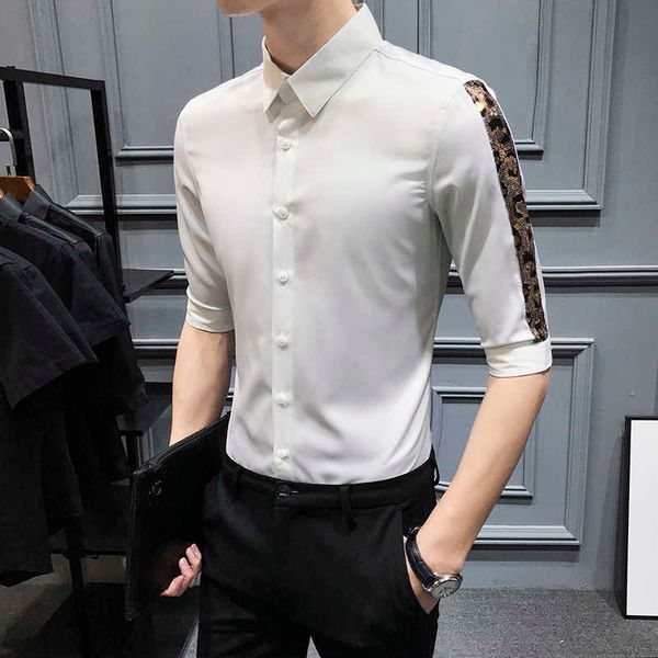 summer men's shirts half sleeve patchwork sequin shirt for men black white handsome nightclub slim camisa masculina sale, White;black
summer men's shirts half sleeve patchwork sequin shirt for men black white handsome nightclub slim camisa masculina sale, White;black