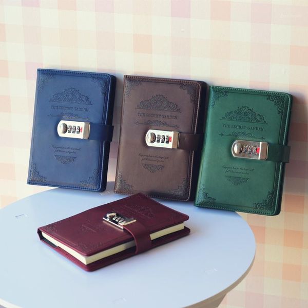 creative stationery notebook retro password book with lock diary thread installed notepad business books school office supplies1, Purple;pink
creative stationery notebook retro password book with lock diary thread installed notepad business books school office supplies1, Purple;pink