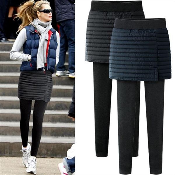women plus velvet thicker leggings pants wear fake two pants skirt autumn winter large size 6xl warm package hip, Black
women plus velvet thicker leggings pants wear fake two pants skirt autumn winter large size 6xl warm package hip, Black