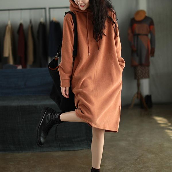 casual dresses nini wonderland 2021 autumn winter hooded dress women fleece warm loose robes female solid vintage midi big size, Black;gray
casual dresses nini wonderland 2021 autumn winter hooded dress women fleece warm loose robes female solid vintage midi big size, Black;gray