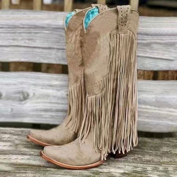 new women's vintage fringe boots knee-high low chunky heel pointed toe heels boots female leather western cowboy women #pe6l, Black
new women's vintage fringe boots knee-high low chunky heel pointed toe heels boots female leather western cowboy women #pe6l, Black