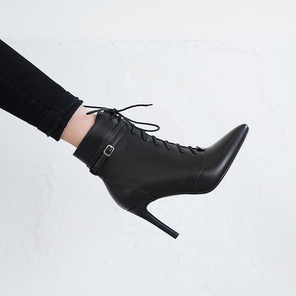 brand ankle boots 2021 autumn winter lace up party wedding prom pumps ladies high heels pointed toe basic boots, Black
brand ankle boots 2021 autumn winter lace up party wedding prom pumps ladies high heels pointed toe basic boots, Black