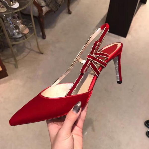 wedding shoes pointed toe high heels women back strap rhinestone stiletto bowknot thin heels red black sandals
wedding shoes pointed toe high heels women back strap rhinestone stiletto bowknot thin heels red black sandals