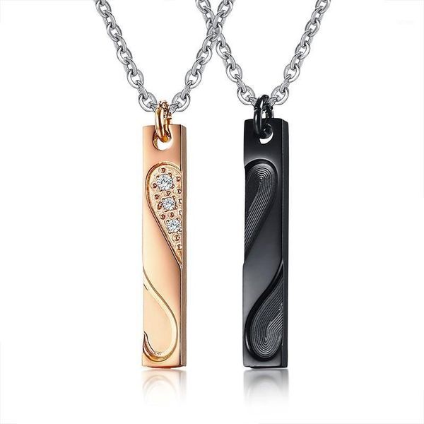 2pcs rose gold black matching necklaces vertical bar half heart puzzle pendant necklaces set stainless steel cute lover jewelry1, Silver
2pcs rose gold black matching necklaces vertical bar half heart puzzle pendant necklaces set stainless steel cute lover jewelry1, Silver