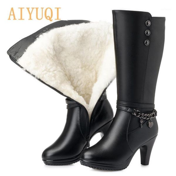aiyuqi female winter shoes woman boots high-heeled genuine leather motorcycle boots thick wool warm winter riding boot1, Black
aiyuqi female winter shoes woman boots high-heeled genuine leather motorcycle boots thick wool warm winter riding boot1, Black