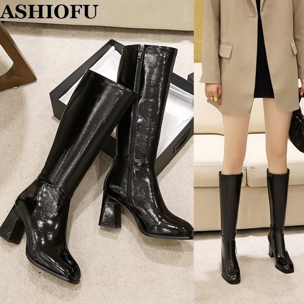 ashiofu new chunky heels knee boots five-colors party prom winter boots evening club fashion bfcm large size half, Black
ashiofu new chunky heels knee boots five-colors party prom winter boots evening club fashion bfcm large size half, Black