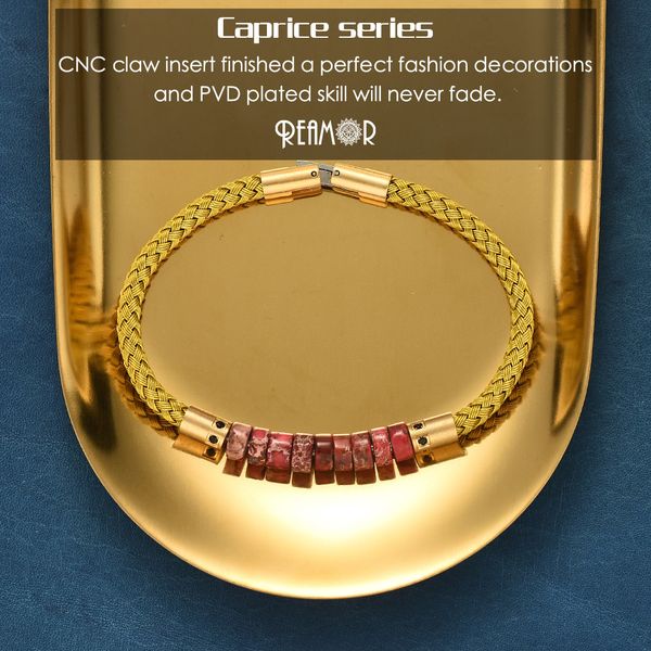 reamor men detachable handmade diy bracelets natural stone gold silver color stainless steel wire bracelet bangle women jewelry 0930, Black
reamor men detachable handmade diy bracelets natural stone gold silver color stainless steel wire bracelet bangle women jewelry 0930, Black
