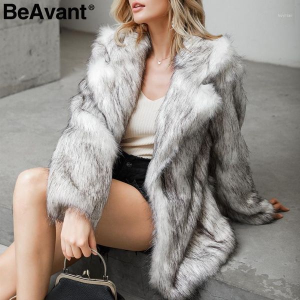 beavant luxurious faux fur winter coat women loose long fur thick outerwear overcoat plus size streetwear female warm coats 20191, Black
beavant luxurious faux fur winter coat women loose long fur thick outerwear overcoat plus size streetwear female warm coats 20191, Black