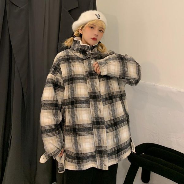 lamb velvet plaid cotton jacket women 2021 new casual loose korean version ins hong kong style student tide brand thick coat, Black
lamb velvet plaid cotton jacket women 2021 new casual loose korean version ins hong kong style student tide brand thick coat, Black