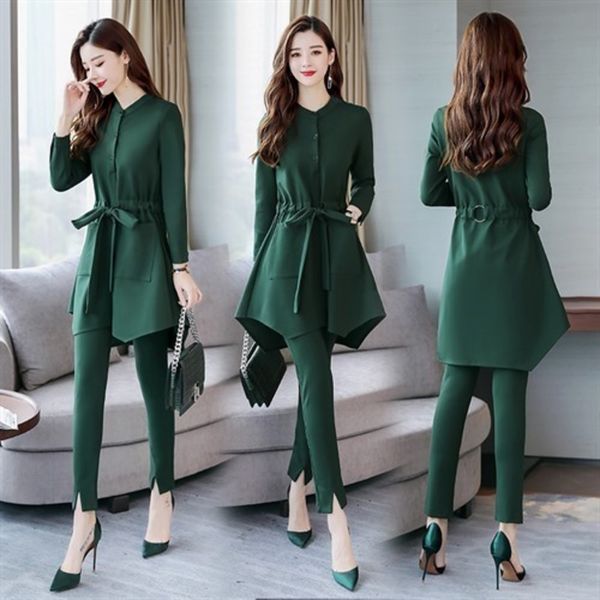 dxfjg 2020 coatautumn new style foreign style fashion suit women's small with leg pants two temperament slim piece suit fashion 2jju2, Gray
dxfjg 2020 coatautumn new style foreign style fashion suit women's small with leg pants two temperament slim piece suit fashion 2jju2, Gray