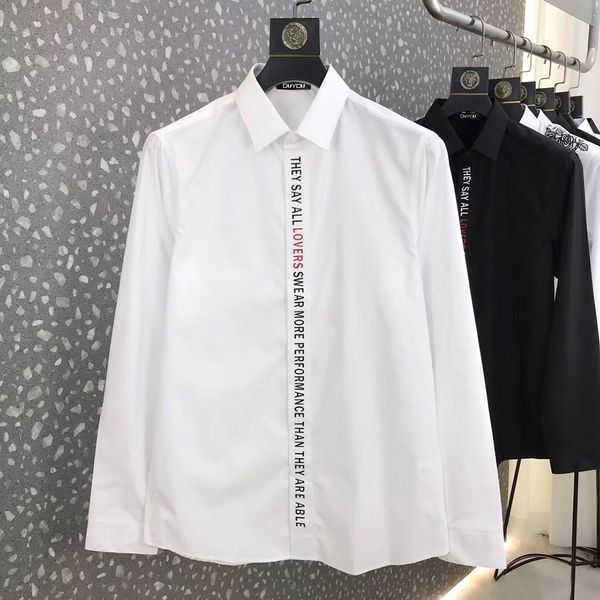 mens cotton dress shirt men placket english letter lovers print slim fit casual shirts dy2907 pu3c, White;black
mens cotton dress shirt men placket english letter lovers print slim fit casual shirts dy2907 pu3c, White;black