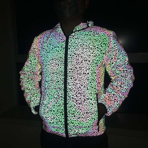 kiovno men's colorful night coats hip hop light reflective jackets outwear for male clothing, Black;brown
kiovno men's colorful night coats hip hop light reflective jackets outwear for male clothing, Black;brown
