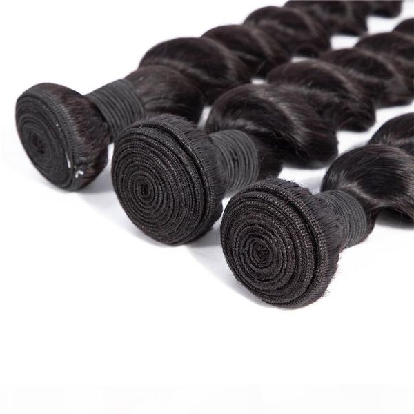 brazilian loose deep wave 3 bundles with closure middle 3 part double weft human hair extensions dyeable human hair 100gram bundles, Black
brazilian loose deep wave 3 bundles with closure middle 3 part double weft human hair extensions dyeable human hair 100gram bundles, Black