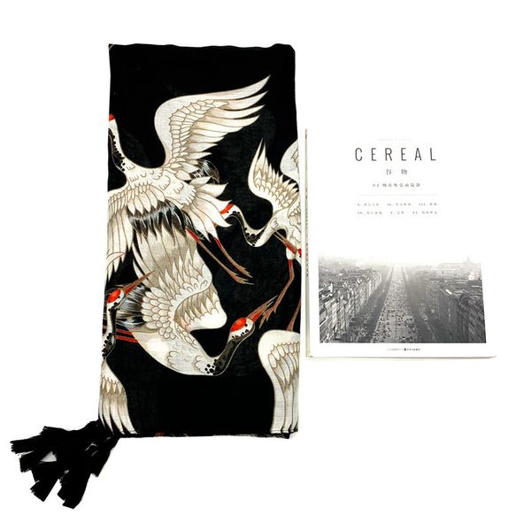new crane animal printed vintage chinese ethnic style women's viscose scarf black cotton poncho orignal designer scarves 201021, Blue;gray
new crane animal printed vintage chinese ethnic style women's viscose scarf black cotton poncho orignal designer scarves 201021, Blue;gray