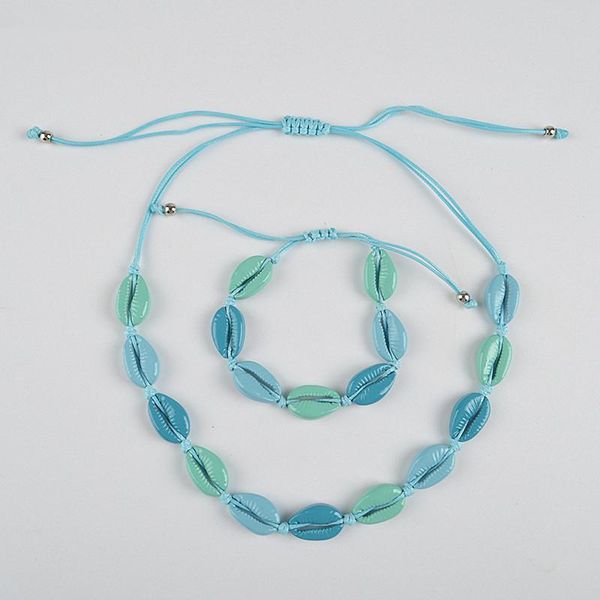 ujbox imitation shell mixed color hand-woven bracelet necklace adjustable sea blue short shell bracelet collar clavicle chain, Silver
ujbox imitation shell mixed color hand-woven bracelet necklace adjustable sea blue short shell bracelet collar clavicle chain, Silver