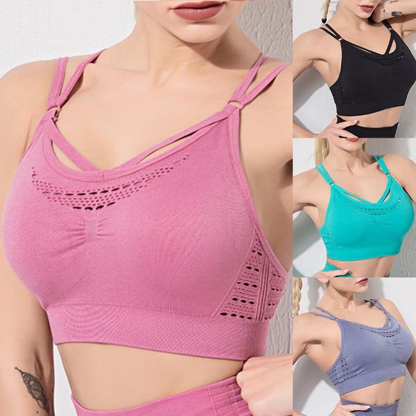 women seamless sports bra running back cross strappy yoga bra with removable pads brassiere sport women fitness activewear, White;black
women seamless sports bra running back cross strappy yoga bra with removable pads brassiere sport women fitness activewear, White;black