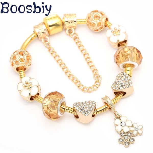 charm bracelets boosbiy style gold color with romantic flower pendant diy brand bracelet gift jewelry for women, Golden;silver
charm bracelets boosbiy style gold color with romantic flower pendant diy brand bracelet gift jewelry for women, Golden;silver