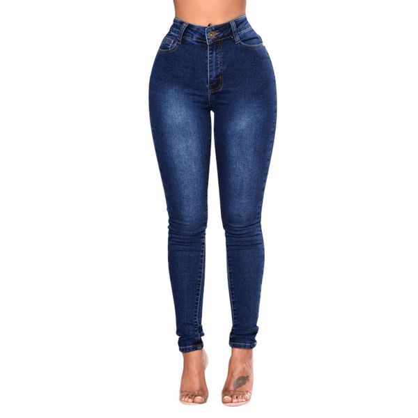 women's high stretch jeans casual solid color pencil pants high waist trousers for female, Black
women's high stretch jeans casual solid color pencil pants high waist trousers for female, Black