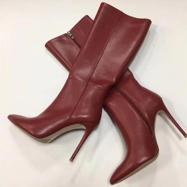 2020 spring women's genuine leather knee boots pointed toe 10cm high heeled burgundy boots eu35-42 by7631, Black
2020 spring women's genuine leather knee boots pointed toe 10cm high heeled burgundy boots eu35-42 by7631, Black