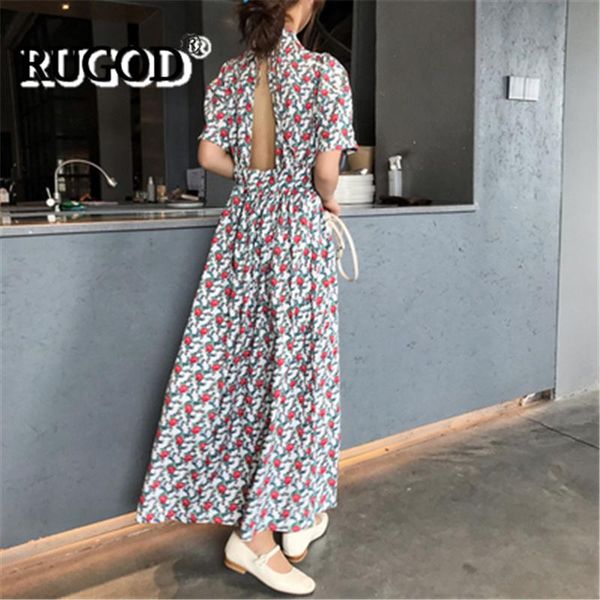 rugod women floral print backless long dress chic loose empire tie elegant maxi dress new summer fashionable femme korean robe, Black;gray
rugod women floral print backless long dress chic loose empire tie elegant maxi dress new summer fashionable femme korean robe, Black;gray