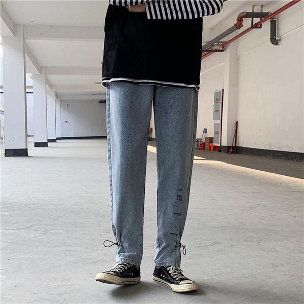 2020 autumn and winter new youth popular solid color hong kong style loose plus size jeans fashion casual straight-leg pants, Blue
2020 autumn and winter new youth popular solid color hong kong style loose plus size jeans fashion casual straight-leg pants, Blue