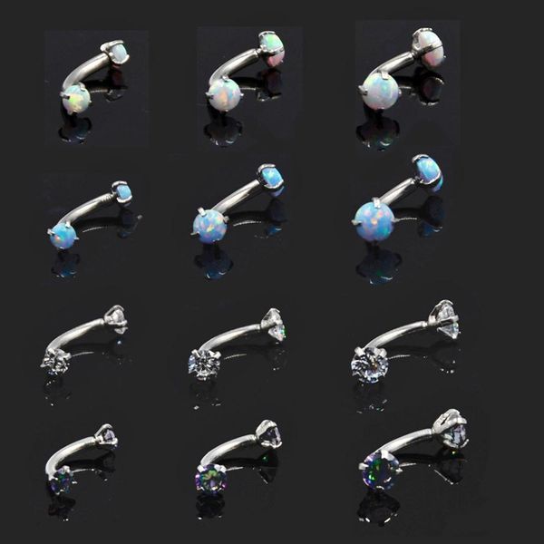 showlove-1pc surgical steel opal zircon eyebrow ring horseshoe ear tragus cartilage earring industrial barbell piercing jewelry q jllcqx, Silver
showlove-1pc surgical steel opal zircon eyebrow ring horseshoe ear tragus cartilage earring industrial barbell piercing jewelry q jllcqx, Silver