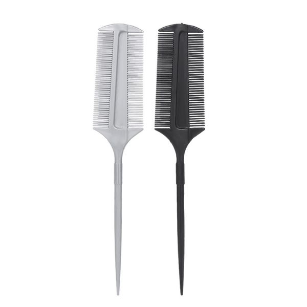 1pc hair tint dye brush double-side hair coloring comb with tailed handle dyeing brush salon hairstyling tool home use random color w6664, Silver
1pc hair tint dye brush double-side hair coloring comb with tailed handle dyeing brush salon hairstyling tool home use random color w6664, Silver
