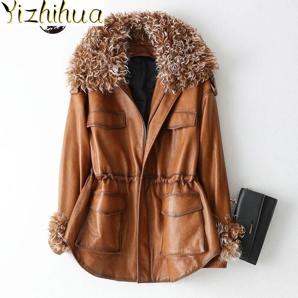 warm elegant ladies winter fur collar down coat women sheepskin genuine leather jacket adjust waist office work jaqueta feminina, Black
warm elegant ladies winter fur collar down coat women sheepskin genuine leather jacket adjust waist office work jaqueta feminina, Black