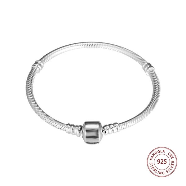 ckk barrel clasp charm bracelets argent 925 sterling silver snake chain women bracelet femme diy jewelry pulseras mujer 1028, Black 
ckk barrel clasp charm bracelets argent 925 sterling silver snake chain women bracelet femme diy jewelry pulseras mujer 1028, Black