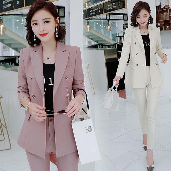 pink apricot female elegant women's suit set blazer and trouser pant business uniform clothing women lady formal workwear kg-31, White
pink apricot female elegant women's suit set blazer and trouser pant business uniform clothing women lady formal workwear kg-31, White
