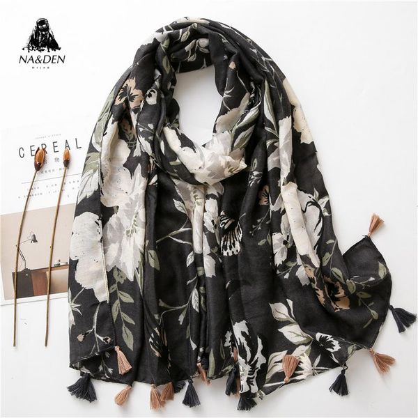 scarves fashion flower ink and wash printing black scarf with tassels hijab kaleidoscopic shawl soft turban women muslim hijabs, Blue;gray
scarves fashion flower ink and wash printing black scarf with tassels hijab kaleidoscopic shawl soft turban women muslim hijabs, Blue;gray