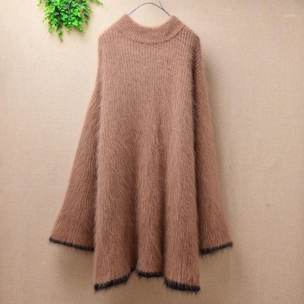 sweaters plush mink cashmere o-neck pullover angora fur loose knitted sweater flare sleeve slim fashion dress1, White;black
sweaters plush mink cashmere o-neck pullover angora fur loose knitted sweater flare sleeve slim fashion dress1, White;black