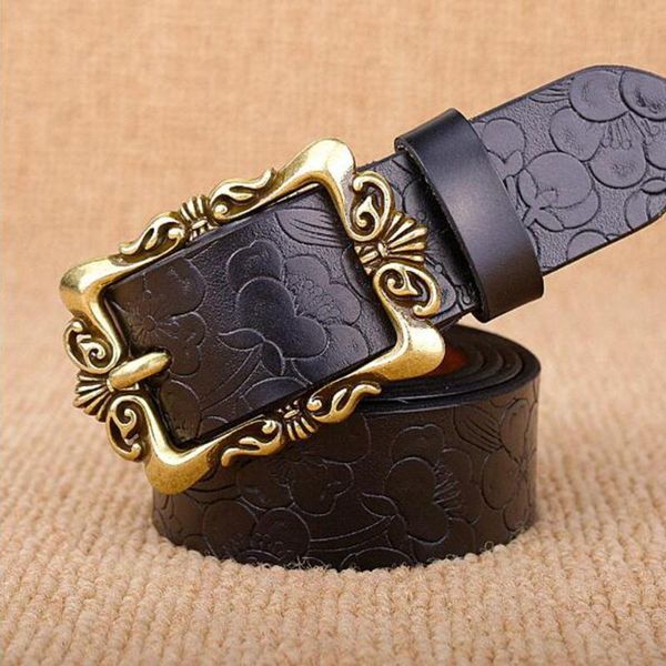 modern women female jeans wide leather vintage floral cow skin belts strap, Black;brown
modern women female jeans wide leather vintage floral cow skin belts strap, Black;brown