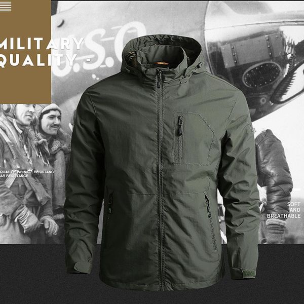 new outdoor men's windbreaker 2020 military jacket windproof waterproof jackets for men casual streetwear breathable hooded coat, Black;brown
new outdoor men's windbreaker 2020 military jacket windproof waterproof jackets for men casual streetwear breathable hooded coat, Black;brown