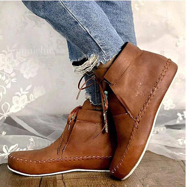 women pu leather ankle boot women's lace up flat woman comfortable woman winter warm plush shoe ladies sewing footwear plus size, Black
women pu leather ankle boot women's lace up flat woman comfortable woman winter warm plush shoe ladies sewing footwear plus size, Black