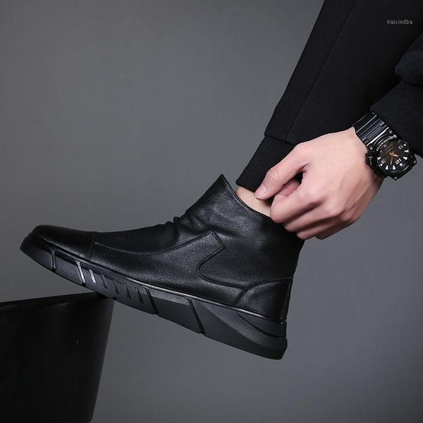 boots 2021 autumn british style casual leather men's high-shoes korean version of the trend in winter1, Black
boots 2021 autumn british style casual leather men's high-shoes korean version of the trend in winter1, Black