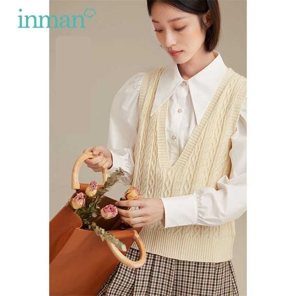 inman autumn winter women's vest retro elegant v-neck knitting crochet solid color base pullover sweater 211220, Black;white
inman autumn winter women's vest retro elegant v-neck knitting crochet solid color base pullover sweater 211220, Black;white