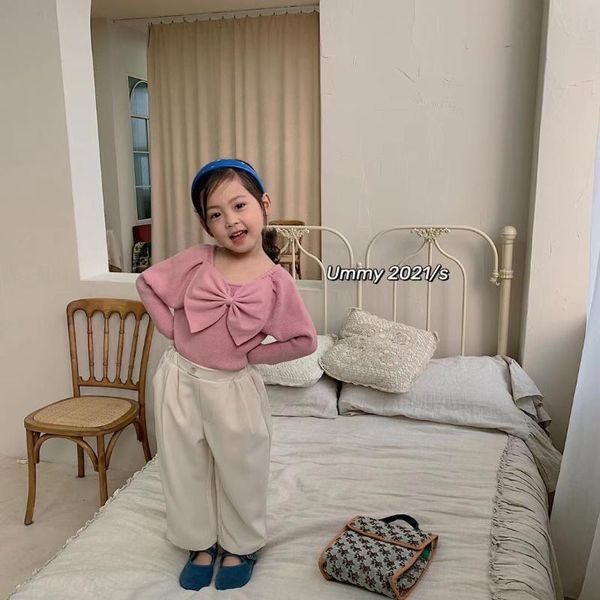 2021 new girls bow knitted sweaters soft spring fashion girls pullover sweater kids clothes 2-7 years, Blue
2021 new girls bow knitted sweaters soft spring fashion girls pullover sweater kids clothes 2-7 years, Blue