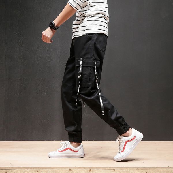 2021 new fashion men's pocket men cool hiphop joggers pants plus size trousers belt women streetwear mhws, Black
2021 new fashion men's pocket men cool hiphop joggers pants plus size trousers belt women streetwear mhws, Black