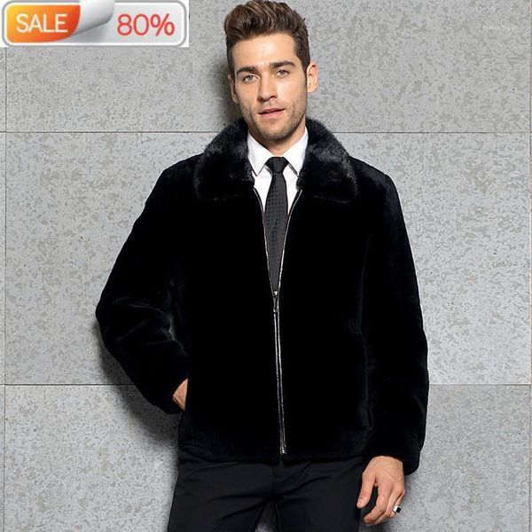 men's leather & faux real coat men clothes 2021 winter sheep shearling jacket man mink collar 100% wool fur coats hooded b230011, Black
men's leather & faux real coat men clothes 2021 winter sheep shearling jacket man mink collar 100% wool fur coats hooded b230011, Black