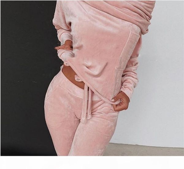 sweatshirt women 2 pieces set tracksuit autumn one shoulder sweatshirt pants sets sport wear tracksuit women velvet lounge suit, White
sweatshirt women 2 pieces set tracksuit autumn one shoulder sweatshirt pants sets sport wear tracksuit women velvet lounge suit, White