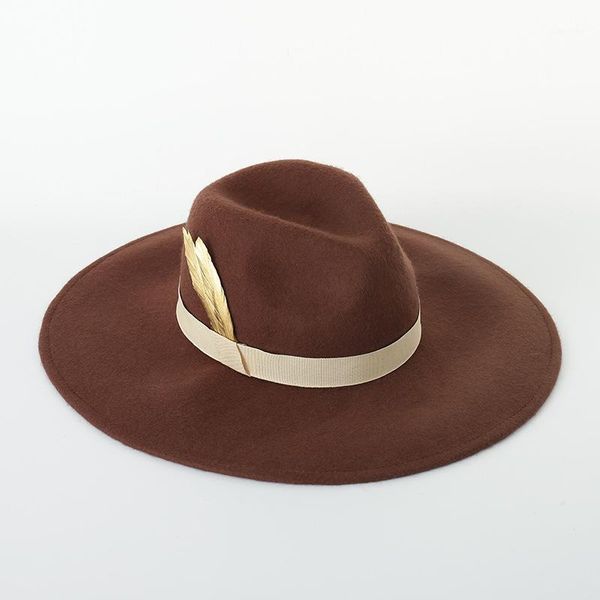 wide brim fedora hat for women classical style feather band jazz hat warm wool winter ladies formal party wedding chuch1, Blue;gray
wide brim fedora hat for women classical style feather band jazz hat warm wool winter ladies formal party wedding chuch1, Blue;gray