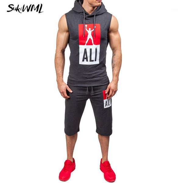 sukiwml sleeveless hoodies+pants set 2020 new brand male tracksuit outdoors tracksuit men set slim fit bodybuilding mens sets1, Gray
sukiwml sleeveless hoodies+pants set 2020 new brand male tracksuit outdoors tracksuit men set slim fit bodybuilding mens sets1, Gray