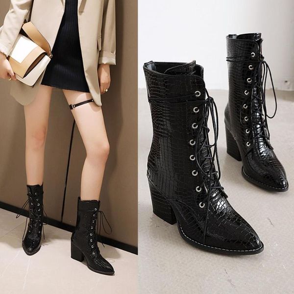 ankle cowboy boots for women shoes fashion snake red white boots women lace up high heel short boot autumn large size 46 48, Black
ankle cowboy boots for women shoes fashion snake red white boots women lace up high heel short boot autumn large size 46 48, Black