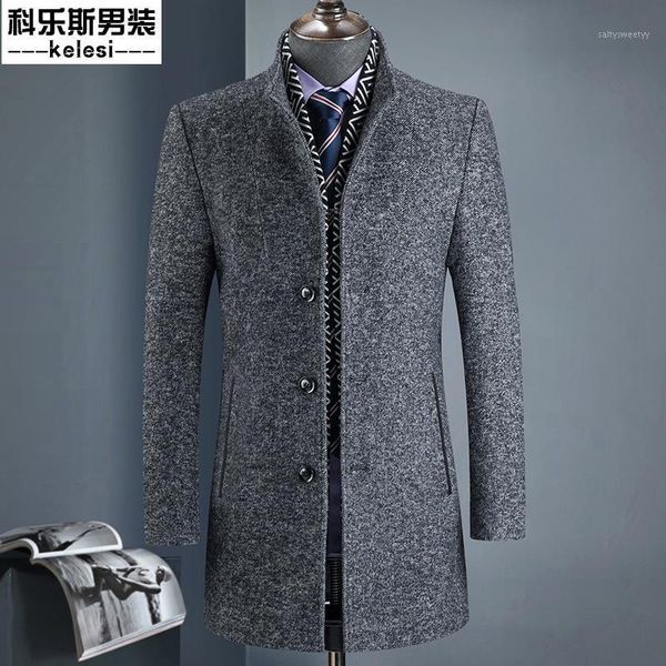men's wool & blends corus winter men's woolen coat casual medium long slim standing collar kaz8281, Black
men's wool & blends corus winter men's woolen coat casual medium long slim standing collar kaz8281, Black