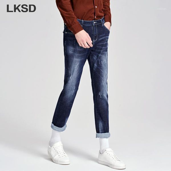 lksd autumn winter men causal slim fit jeans fashion high waist straight causal ankel-length men's jeans t152000671, Blue
lksd autumn winter men causal slim fit jeans fashion high waist straight causal ankel-length men's jeans t152000671, Blue