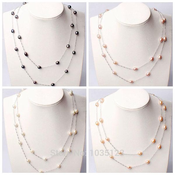 pretty 7-8mm natural 4 color freshwater pearl white necklace jewelry 45 inch wj236, Silver
pretty 7-8mm natural 4 color freshwater pearl white necklace jewelry 45 inch wj236, Silver
