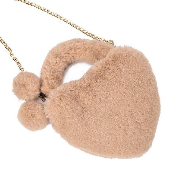 plush bag cute handbag love chain shoulder bag 2020 fashion messenger women purses handbag