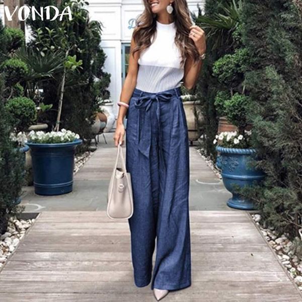 vonda summer pants 2020 loose denim wide leg pants jeans elastic high waist trousers womens clothing casual bottoms pantalon 5xl1, Black;white
vonda summer pants 2020 loose denim wide leg pants jeans elastic high waist trousers womens clothing casual bottoms pantalon 5xl1, Black;white