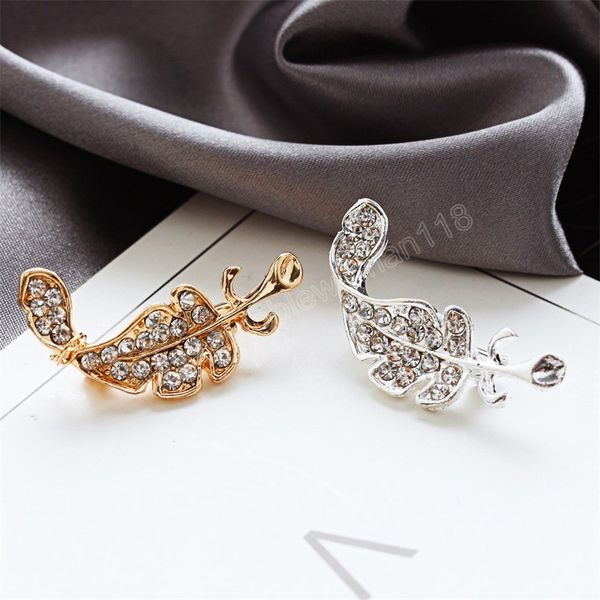 fashion rhinestone leaves feather brooches clothes sweater corsage pins golden and silver crystal leaf pin brooches for women, Gray
fashion rhinestone leaves feather brooches clothes sweater corsage pins golden and silver crystal leaf pin brooches for women, Gray